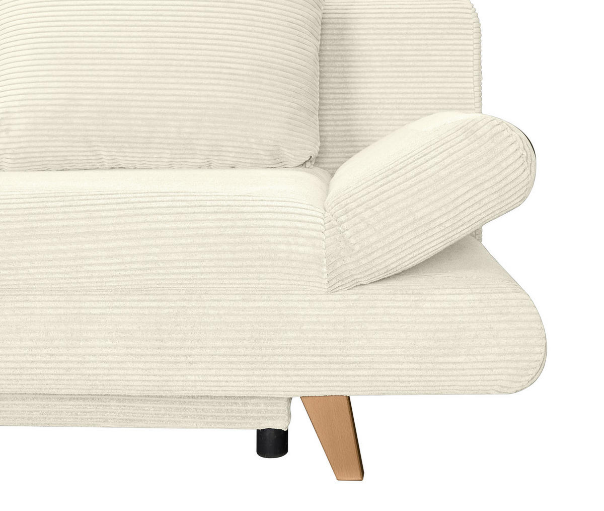 SCHLAFSOFA  mit Schlafen auf Sitzhöhe, haustierfreundlicher Bezug Cord Creme  - Buchefarben/Creme, KONVENTIONELL, Holz/Textil (200/75/85cm) - Carryhome