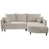 ECKSOFA in Struktur Creme  - Creme/Schwarz, Design, Holz/Textil (244/165cm) - MID.YOU