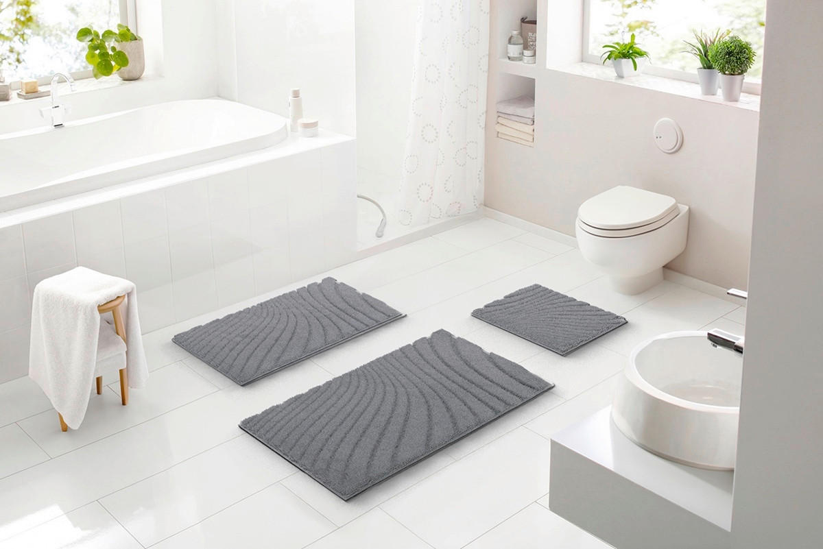 BADEMATTE Anthrazit 60/100 cm  - Anthrazit, Basics, Kunststoff/Textil (60/100cm) - Grund