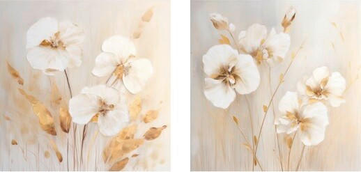 GLASBILD Blumen  - Naturfarben, Basics, Glas (20/40/1,40cm) - Euroart
