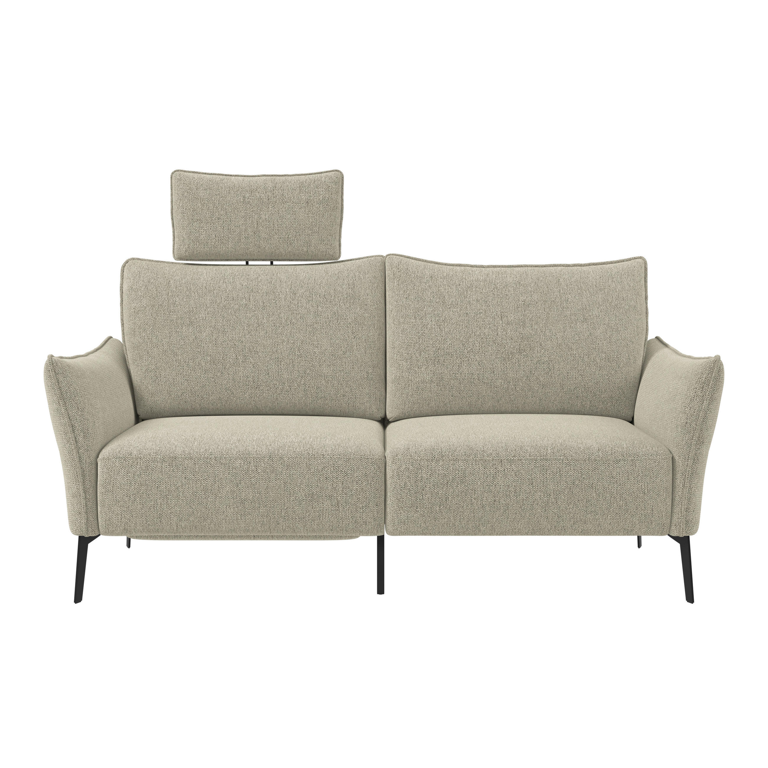 3-SITZER-SOFA Chenille Beige  - Beige/Schwarz, Konventionell, Textil/Metall (184/90/92cm) - Elegando