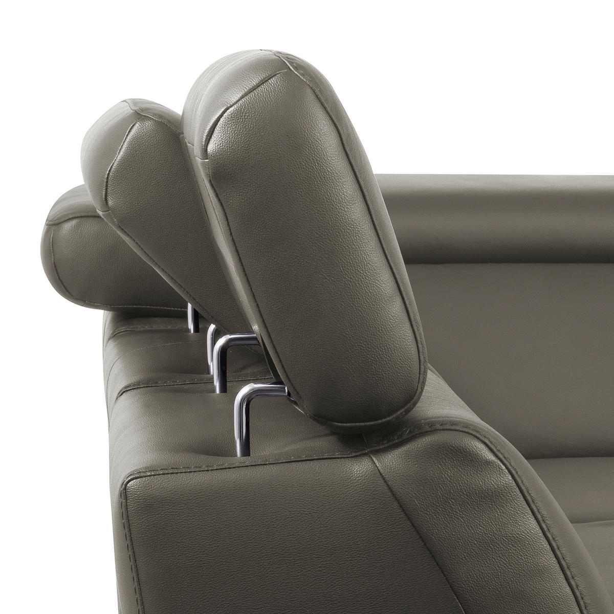 ECKSOFA  in Lederlook Echtleder Schlammfarben  - Schlammfarben/Schwarz, Design, Leder/Textil (274/220cm) - Livetastic