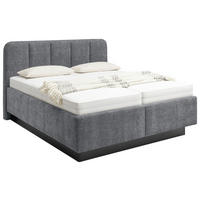 POLSTERBETT 180/200 cm,  in Anthrazit, gepolstertes Kopfteil,  - Anthrazit/Schwarz, Design, Holz/Textil (180/200cm) - Musterring
