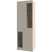 VITRINE  in furniert, mehrschichtige Massivholzplatte (Tischlerplatte), teilmassiv Wildeiche Taupe, Wildeiche  - Taupe/Wildeiche, Design, Glas/Holz (64/194/43cm) - Voglauer