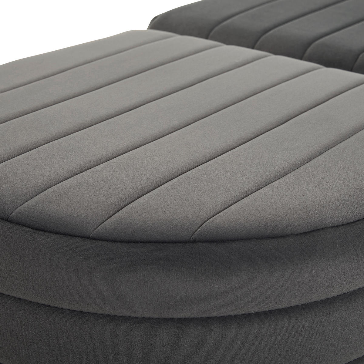 HOCKERBANK 50/50/44/44/50/50 cm Samt Dunkelgrau  - Dunkelgrau/Schwarz, Design, Textil (50/50/44/44/50/50cm) - MID.YOU