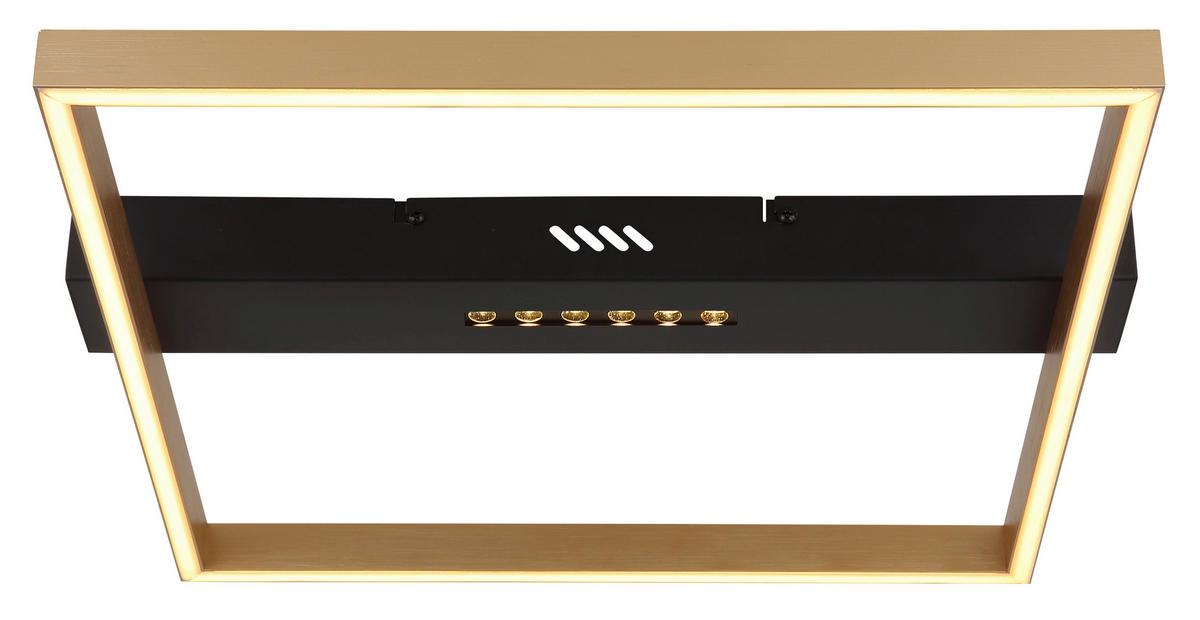 LED-DECKENLEUCHTE    43/39,2/6,9 cm  - Weiss/Goldfarben, Design, Kunststoff/Metall (43/39,2/6,9cm) - Globo