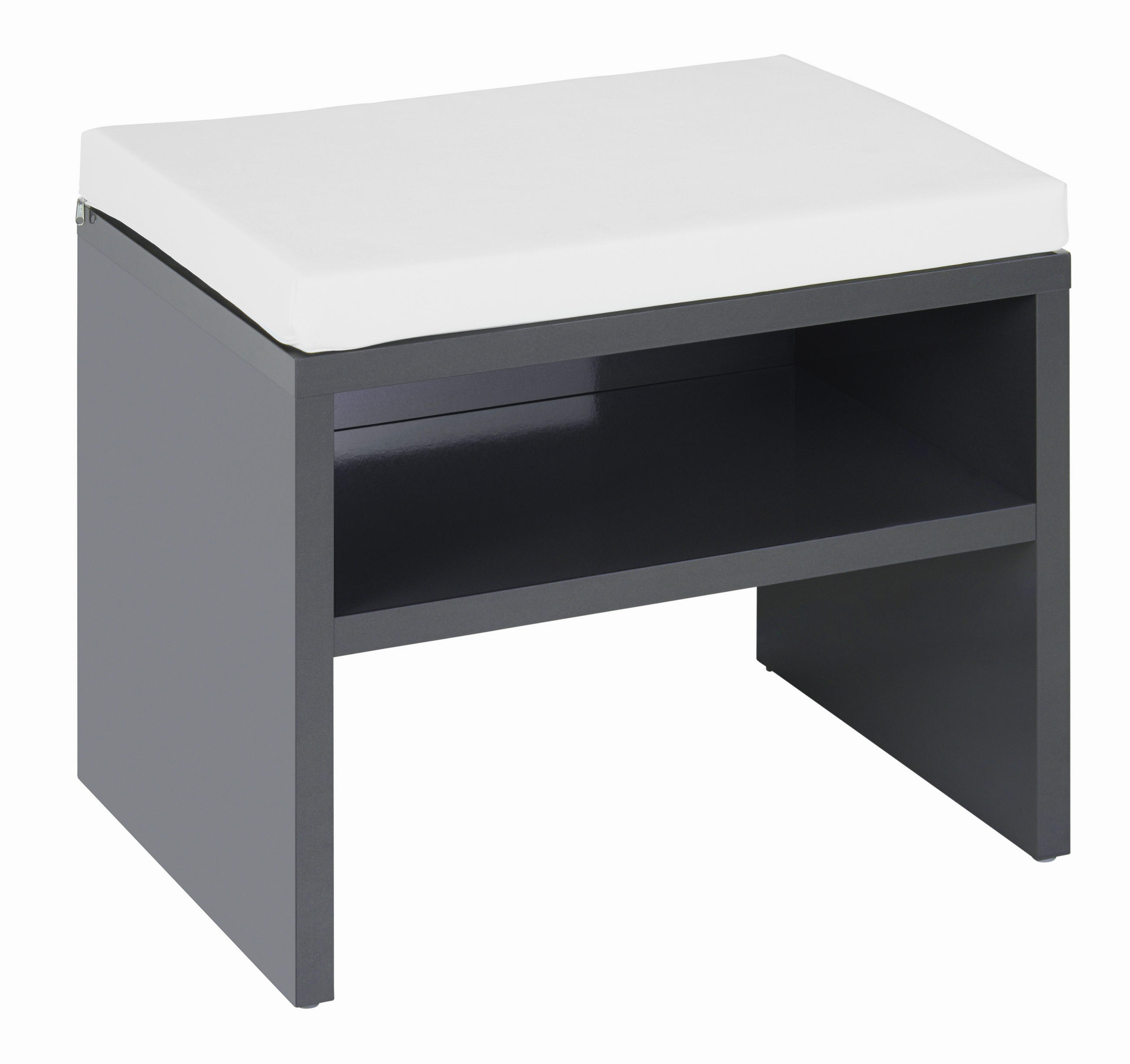 LAVICA, antracitová - antracitová, Design, kompozitné drevo/textil (60/46/45cm) - Novel