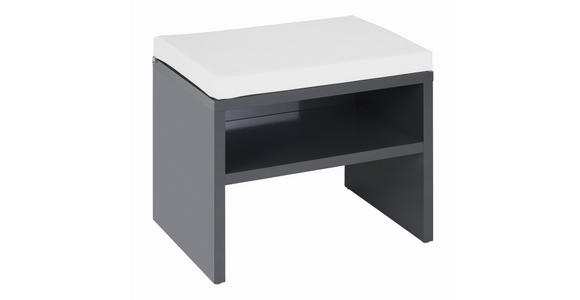 SITZBANK  in 60/46/45 cm  - Anthrazit, Design, Holzwerkstoff/Textil (60/46/45cm) - Novel