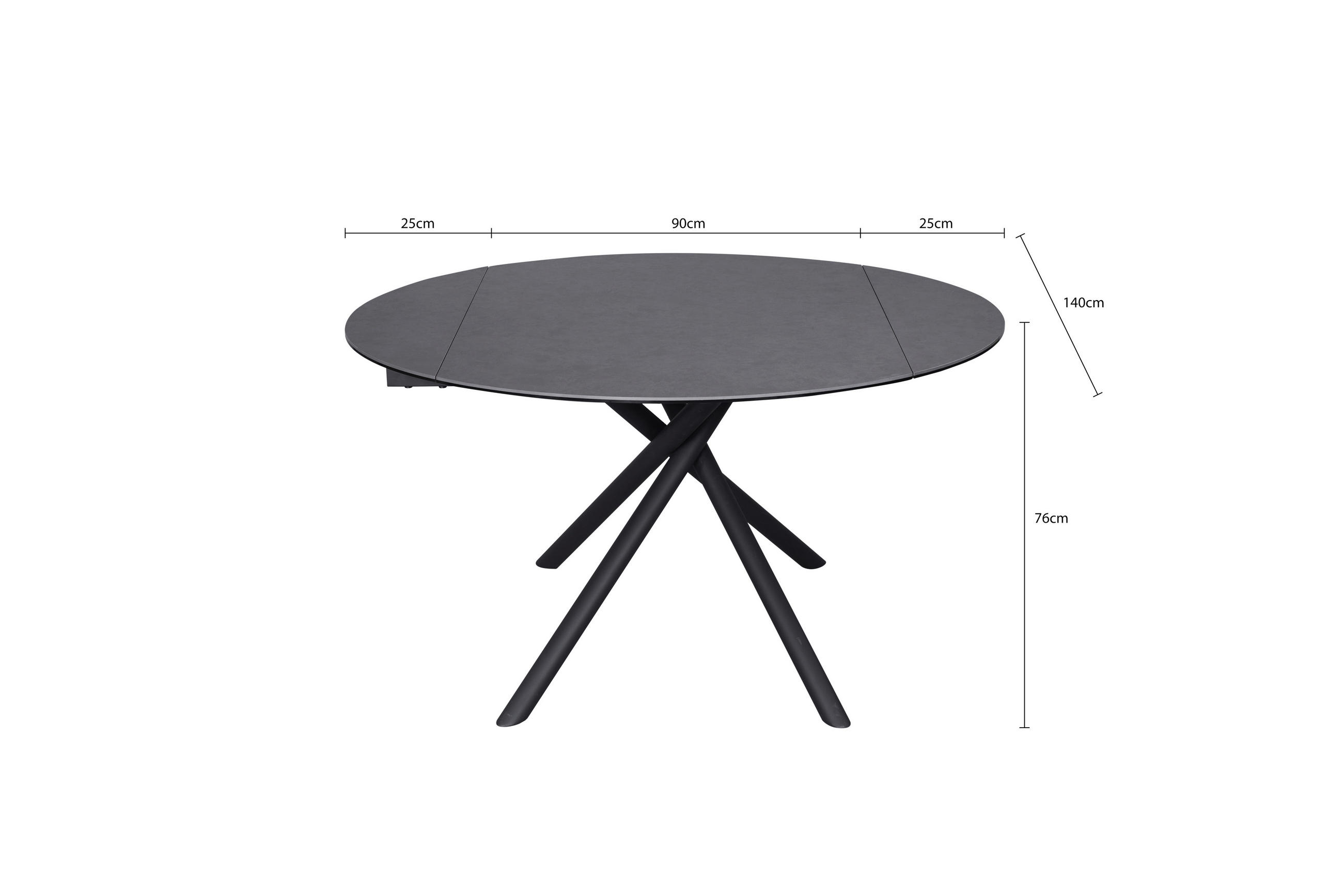 ESSTISCH in Metall, Glas, Keramik  - Anthrazit/Schwarz, LIFESTYLE, Glas/Keramik (90-140/76/140cm) - MID.YOU