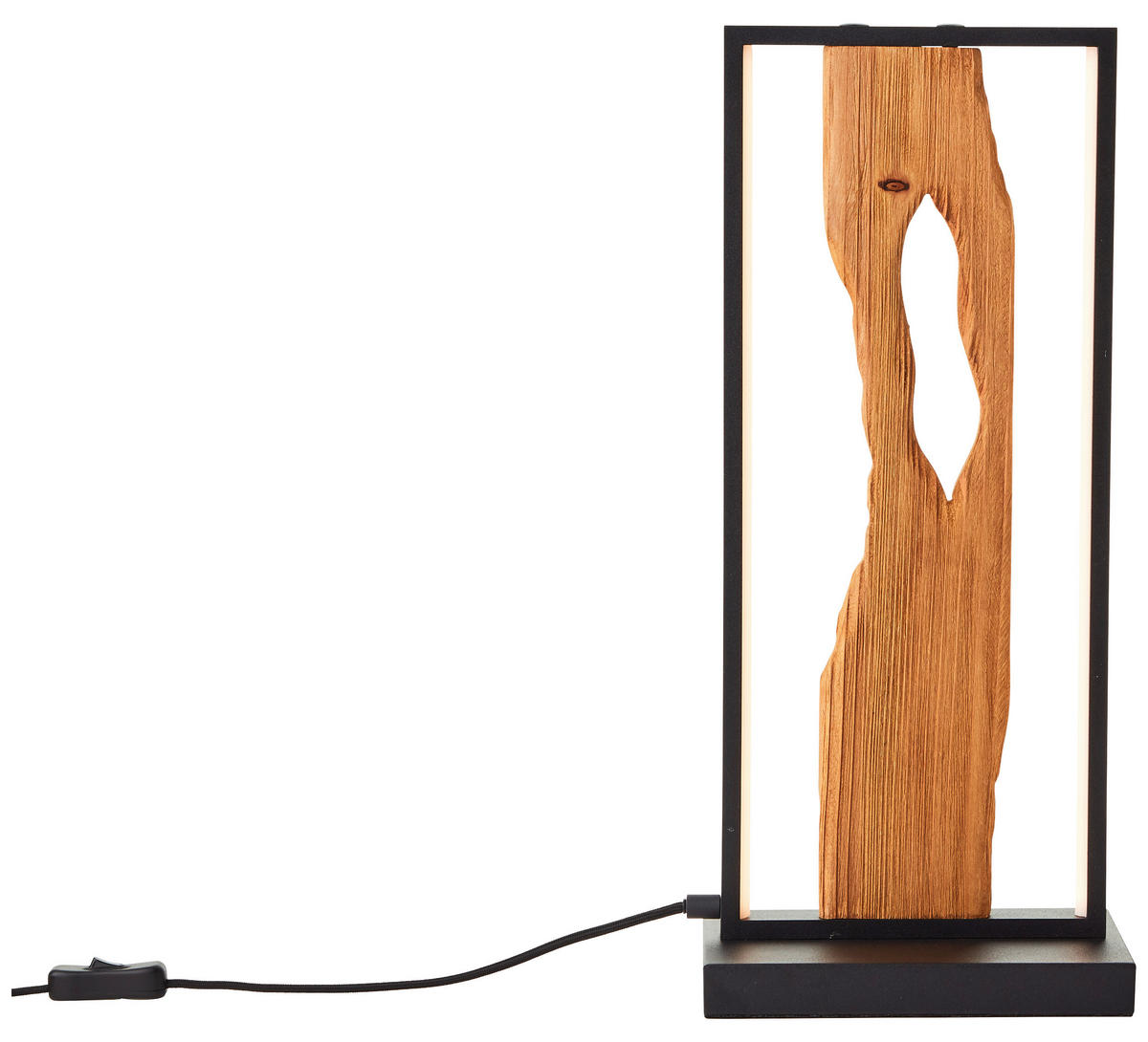 LED-TISCHLEUCHTE 22/15/50 cm   - Schwarz/Braun, Design, Holz/Metall (22/15/50cm) - Brilliant