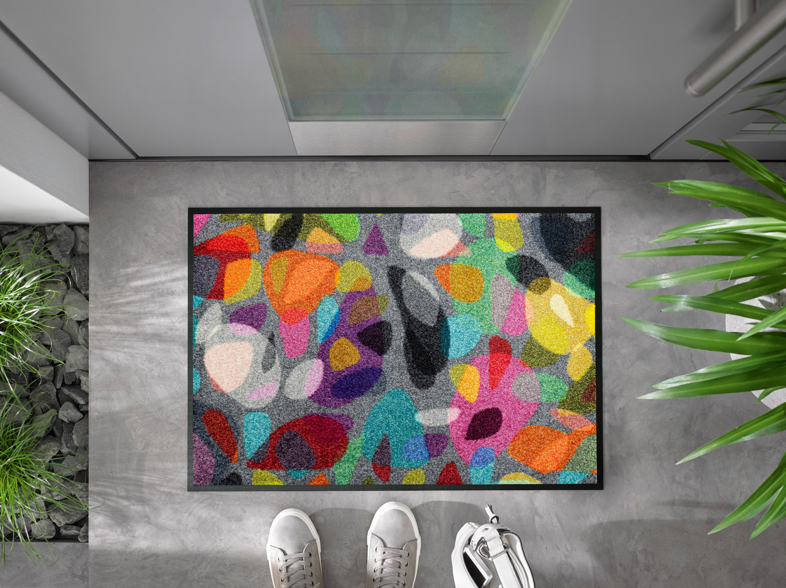 FUßMATTE 50/75 cm Reodiva  - Multicolor, KONVENTIONELL, Kunststoff/Textil (50/75cm) - wash+dry
