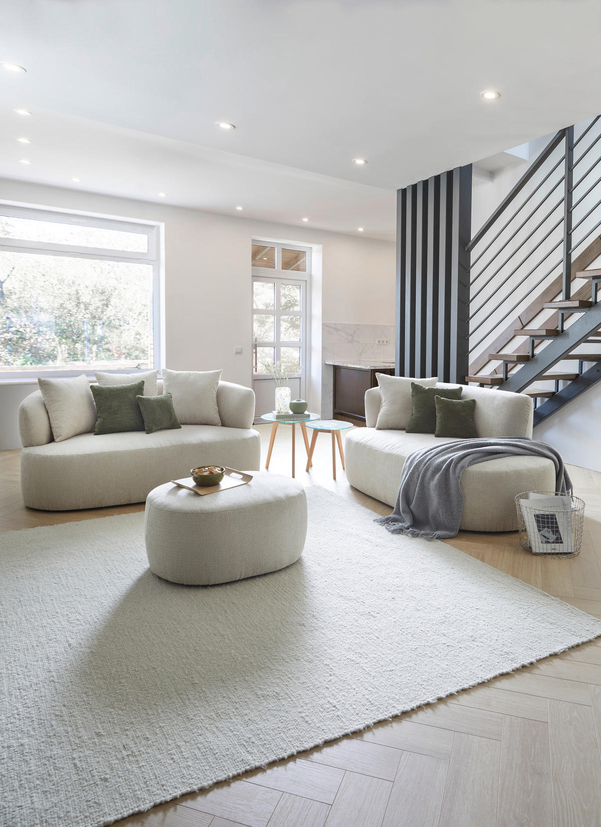 RÉCAMIERE Dunkelgrün, Beige Chenille  - Dunkelgrün/Beige, MODERN, Kunststoff/Textil (166/86/105cm) - Hom`in