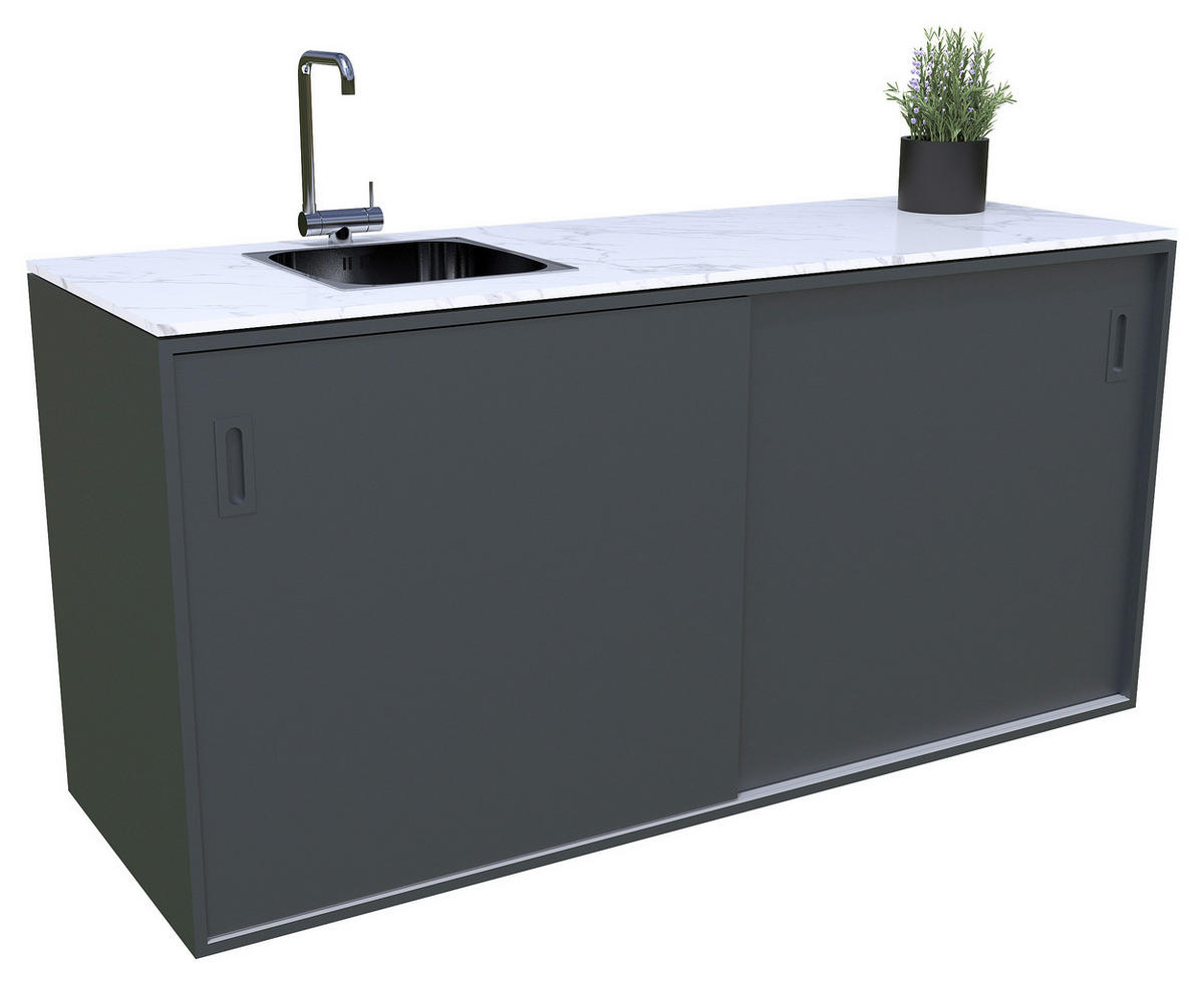UTEKÖK   180/92/63 cm  - antracit, Basics, metall/sten (180/92/63cm) - Gardenson