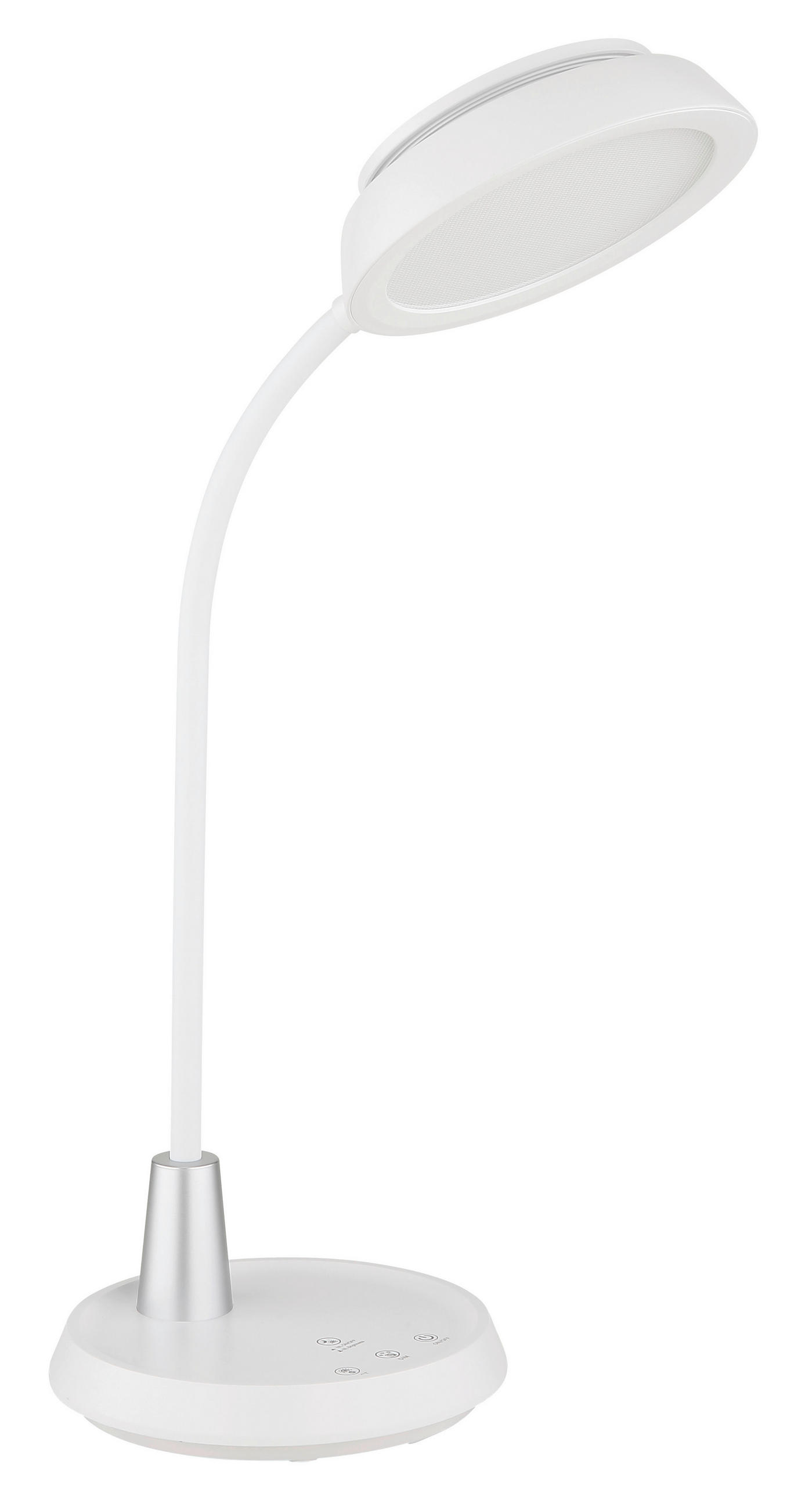 STOLNÍ LED LAMPA, dotykový stmívač, 30,6/17,2/44,8 cm - bílá/barvy stříbra, Design, plast (30,6/17,2/44,8cm) - Globo