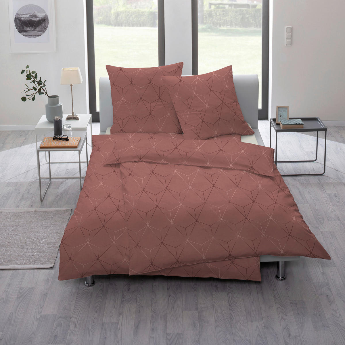 BETTWÄSCHE ATELIER Makosatin 155/220 cm  - Bordeaux, Design, Textil (155/220cm) - Estella