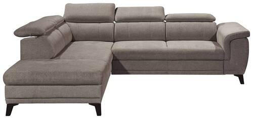 ECKSOFA Sandfarben Mikrovelours  - Sandfarben/Schwarz, KONVENTIONELL, Kunststoff/Textil (231/274cm) - Carryhome