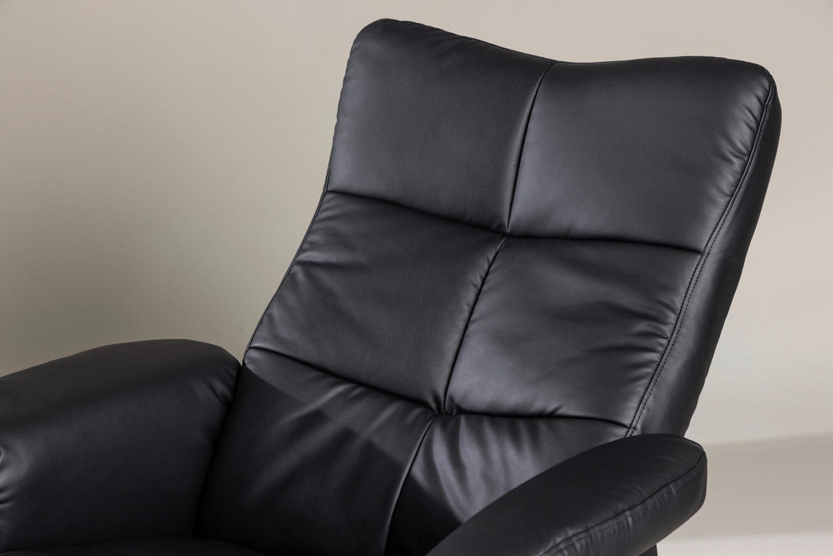 RELAXSESSELSET Lederlook (vegan)    - Schwarz, Design, Textil/Metall (78/101/90cm) - Livetastic