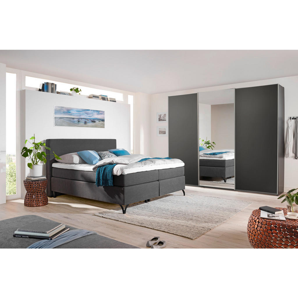 Thumbnail - Moderano Schwebetürenschrank, Dunkelgrau, Metall, 6 Fächer, 280x240x68 cm, Goldenes M, BQ - Bündnis für Qualität, Made i...