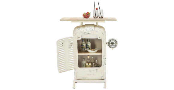 BAR in Naturfarben, Weiß - Weiß/Naturfarben, Trend, Holz/Metall (80/35/100cm) - Ambia Home
