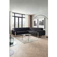 ECKSOFA Schwarz Velours  - Goldfarben/Schwarz, KONVENTIONELL, Textil/Metall (264/264cm) - Carryhome