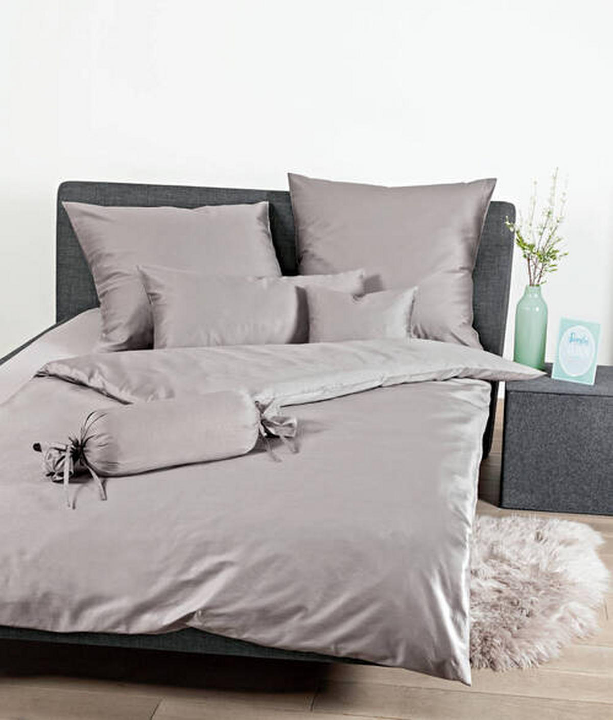 KOPFKISSENBEZUG Giacomo 40/40 cm  - Grau, Basics, Textil (40/40cm) - Janine