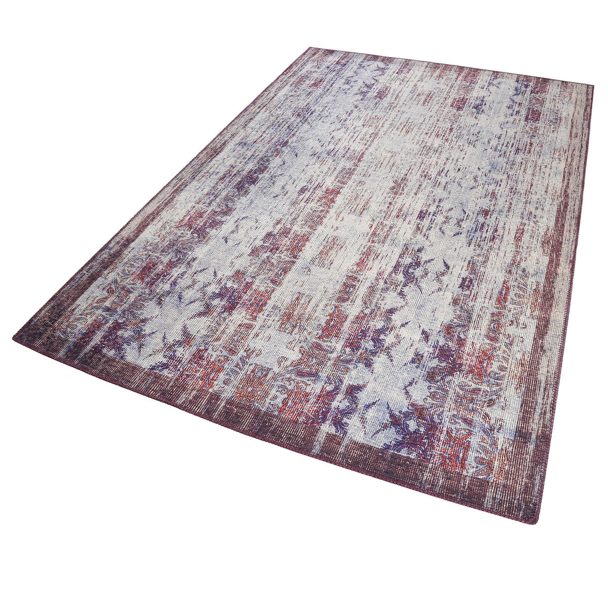WEBTEPPICH 130/190 cm Embrace Blau, Grau, Lila, Orange  - Blau/Lila, KONVENTIONELL, Textil (130/190cm) - WECON HOME