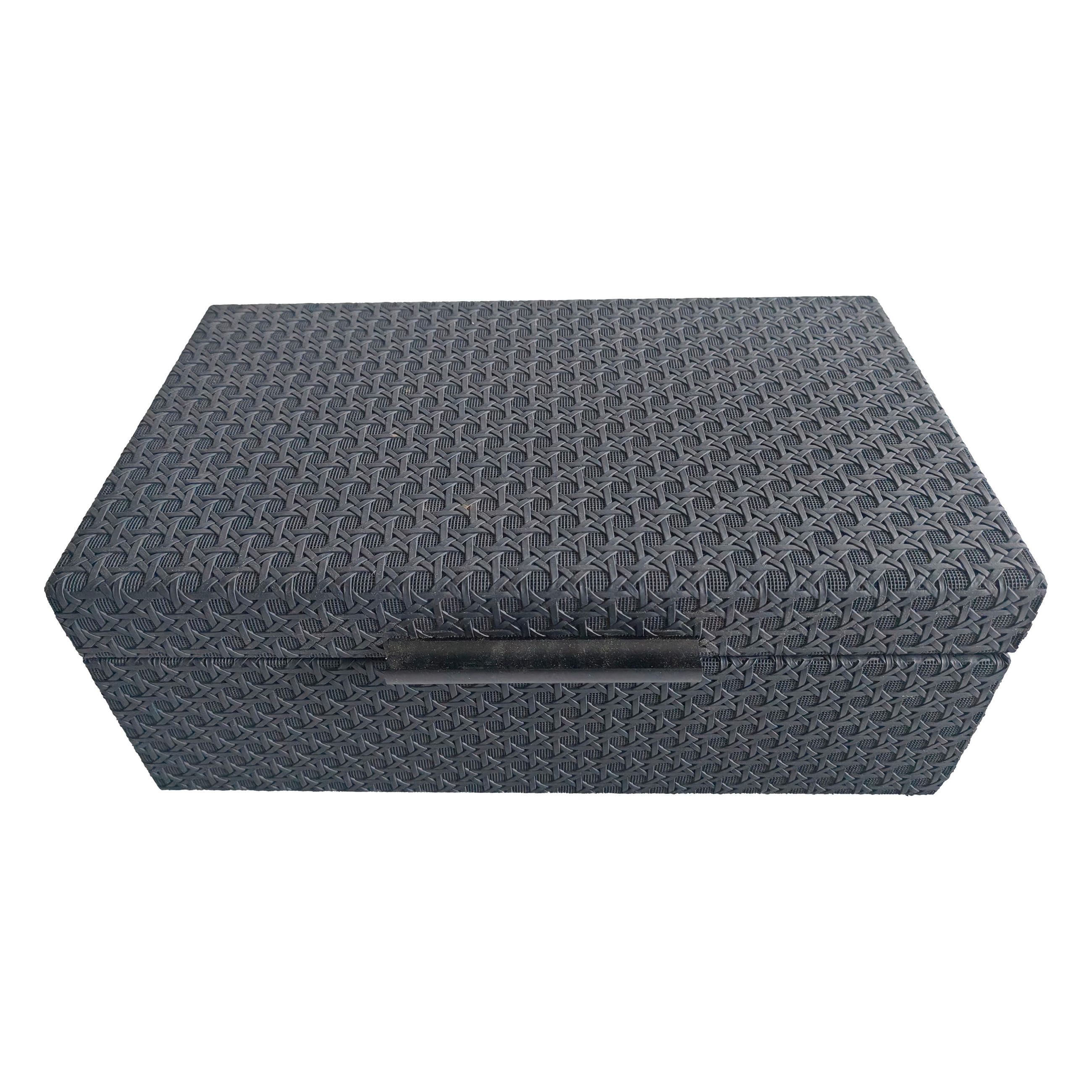 DEKOBOX    34/20/12,5 cm  - Schwarz, Design, Leder/Holzwerkstoff (34/20/12,5cm) - Ambia Home