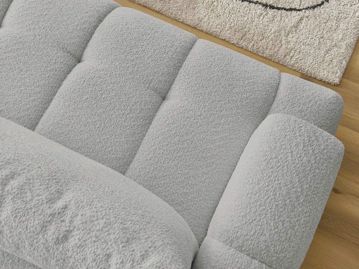 ECKSCHLAFSOFA FUJI Bouclé Hellgrau  inkl.  - Hellgrau/Schwarz, MODERN, Kunststoff/Textil (292/160cm)