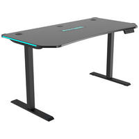 GAMINGTISCH 140/70/73-118 cm Schwarz elektrisch höhenverstellbar  - Schwarz, Design, Holzwerkstoff/Kunststoff (140/70/73-118cm) - BX Gaming