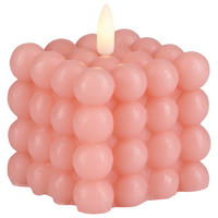 LED-KERZE  - Rosa, Trend, Naturmaterialien (7,5/7,5/7cm)