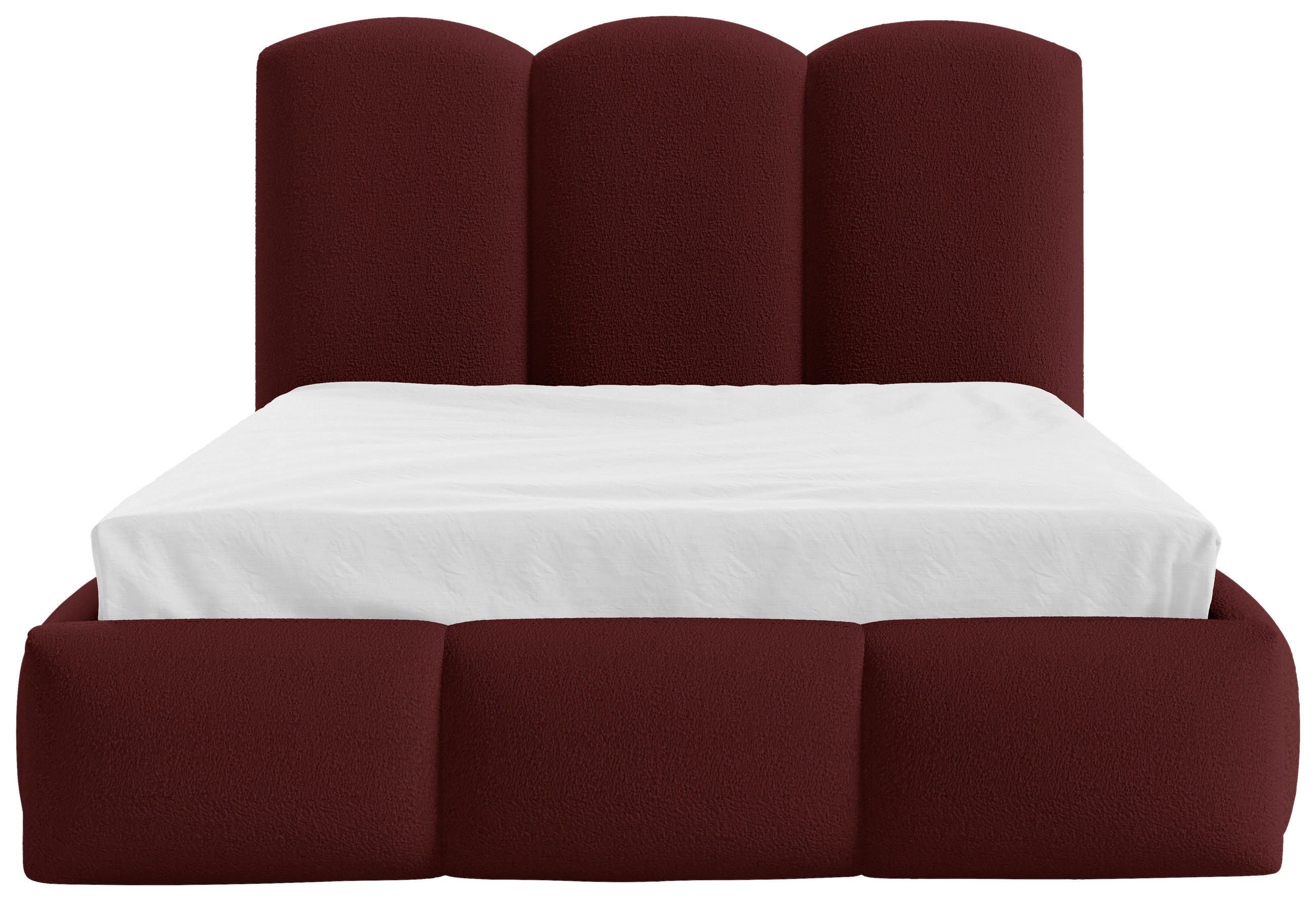 Polsterbett Bero Boucle Rot, Lf: 140x200 Cm