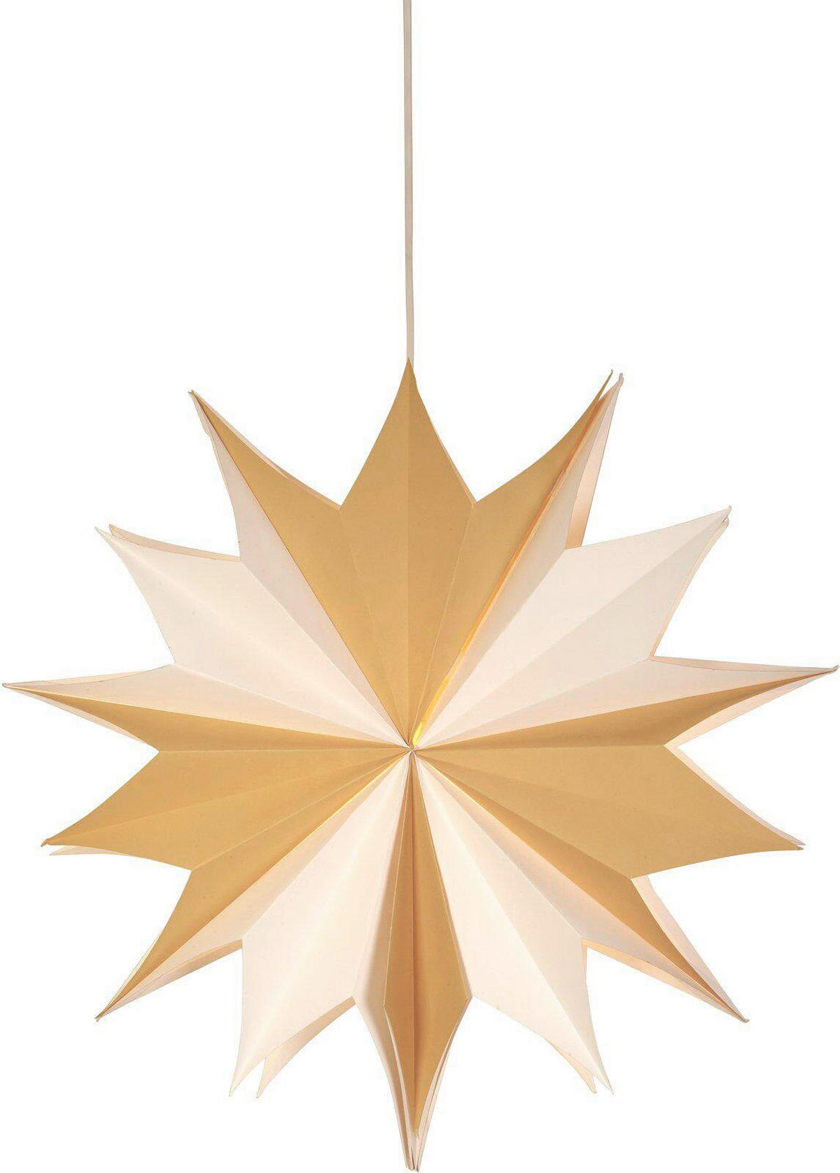 LEUCHTENSCHIRM - Beige/Weiß, KONVENTIONELL, Papier (60cm)