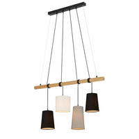 PENDELLAMPA 90/170 cm  - vit/grå, Basics, trä/textil (90/170cm)