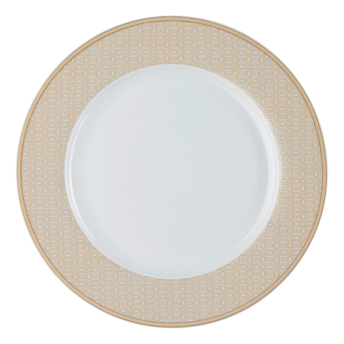 TELLER Weiß, Beige 20,5/2 cm Geo  - Beige/Weiß, Basics, Keramik (20,5/2cm) - Ritzenhoff Breker