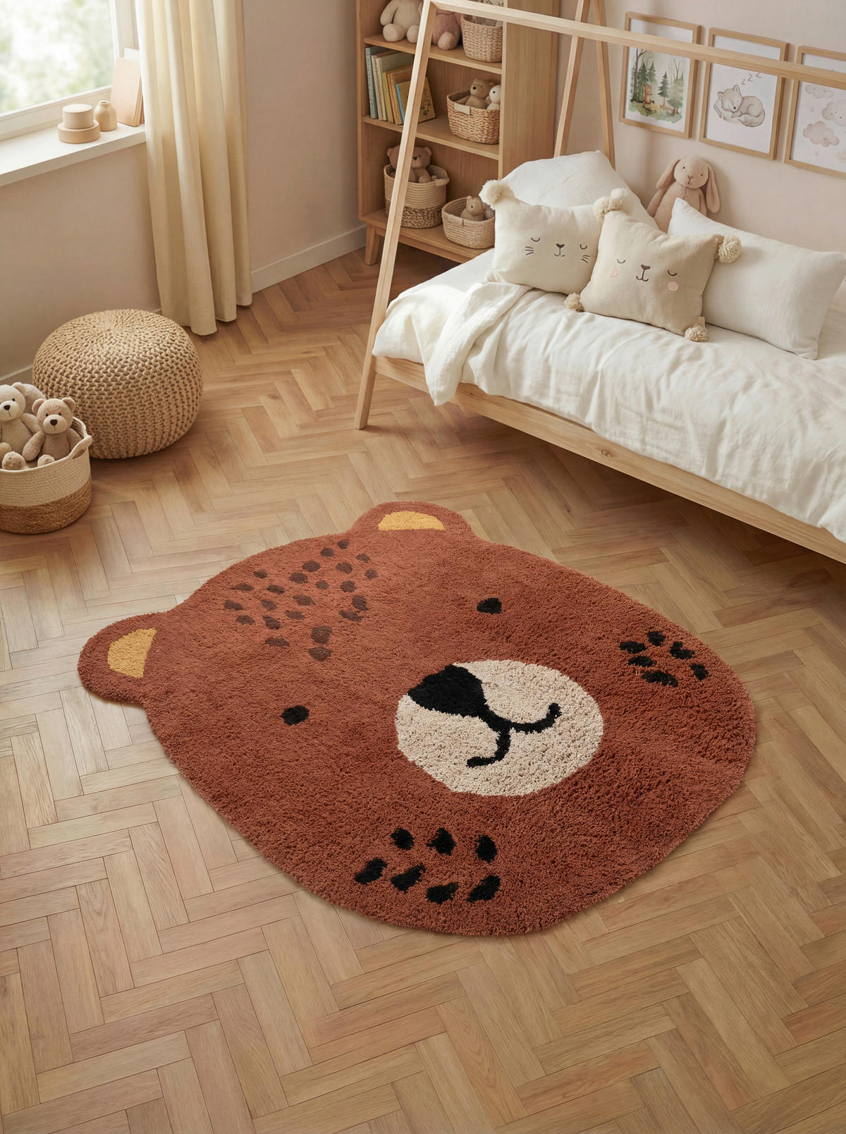 KINDERTEPPICH 120/149 cm Snuggle Benni Bär  - Multicolor/Braun, Basics, Kunststoff/Textil (120/149cm) - Hanse Home