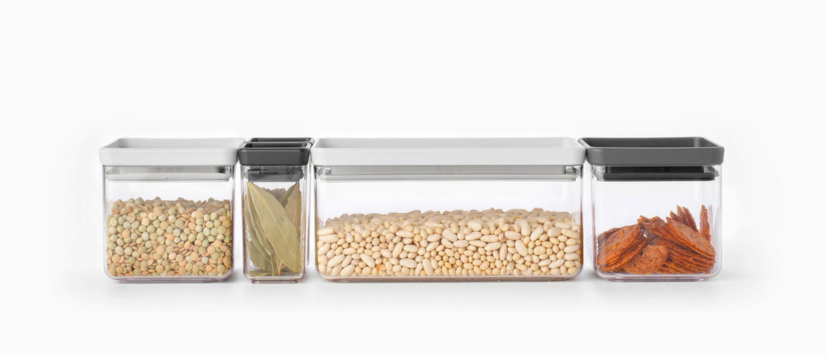POSODA ZA SHRANJEVANJE  Tasty+  22,1/10,6/11,1 cm           - temno siva, Basics, umetna masa (22,1/10,6/11,1cm) - Brabantia