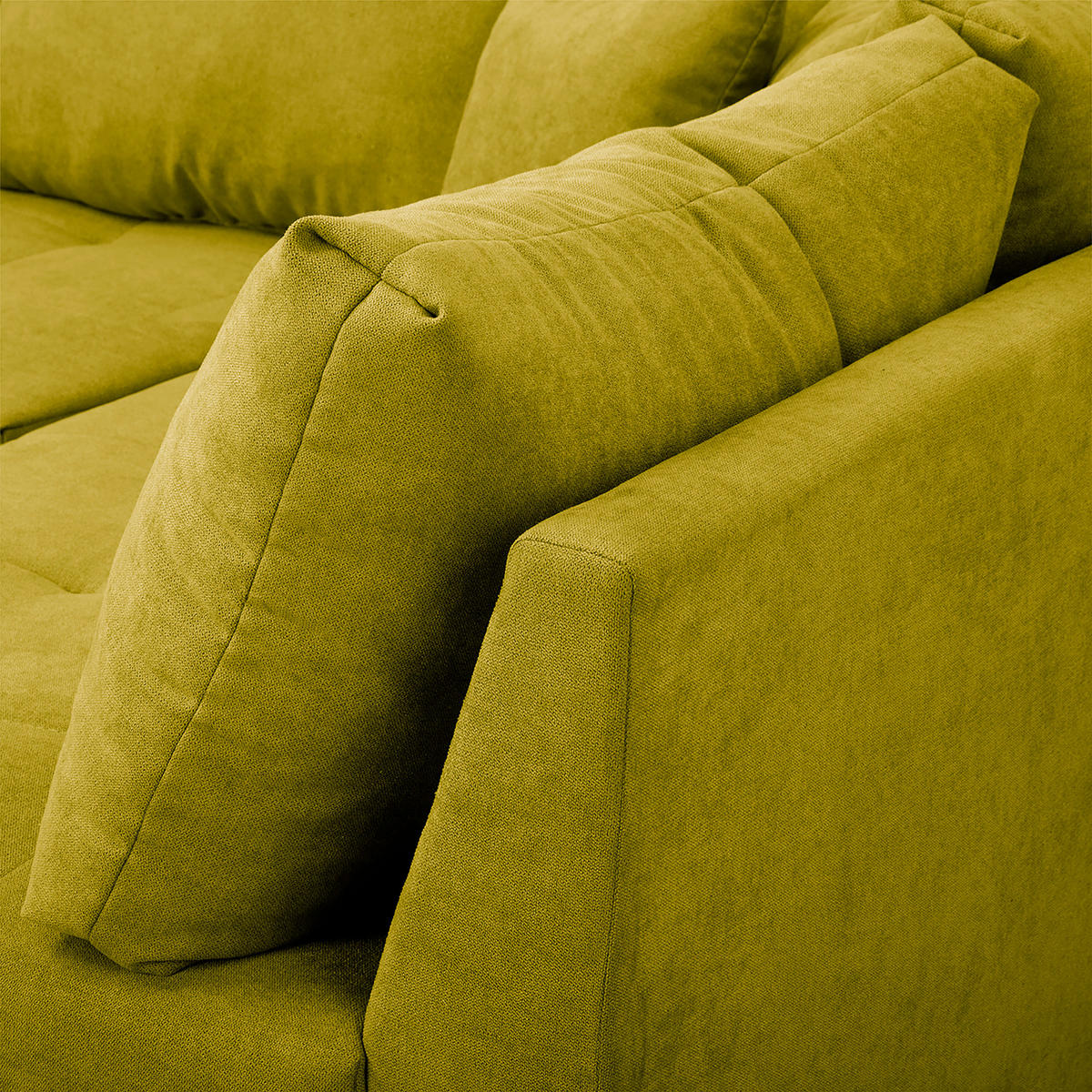 ECKSOFA Ariella Hellgrün Mikrofaser  - Naturfarben/Hellgrün, Design, Holz/Textil (231/161cm) - Livetastic