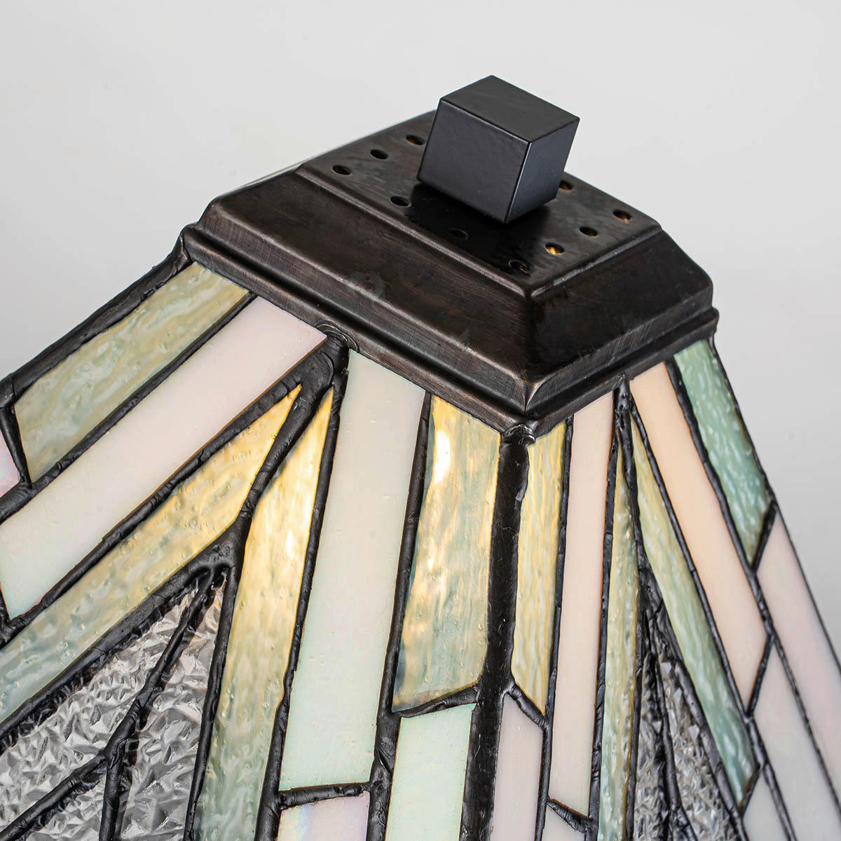 TISCHLEUCHTE   - Dunkelbraun/Multicolor, KONVENTIONELL, Glas/Metall (35/20,6/20,6cm) - Elstead Lighting