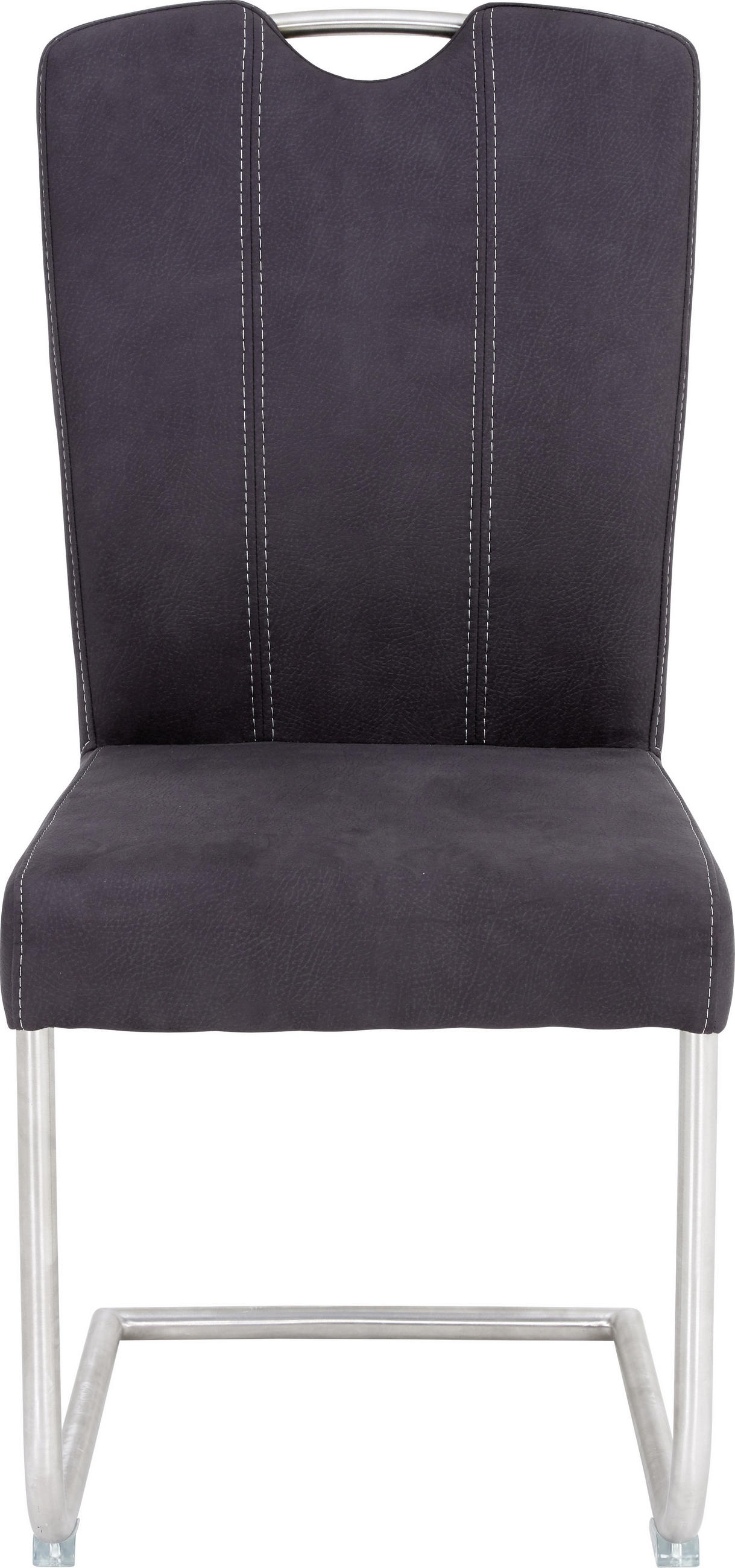SCHWINGSTUHL  in Edelstahl  - Edelstahlfarben/Grau, KONVENTIONELL, Textil/Metall (43/99/56cm) - Valdera