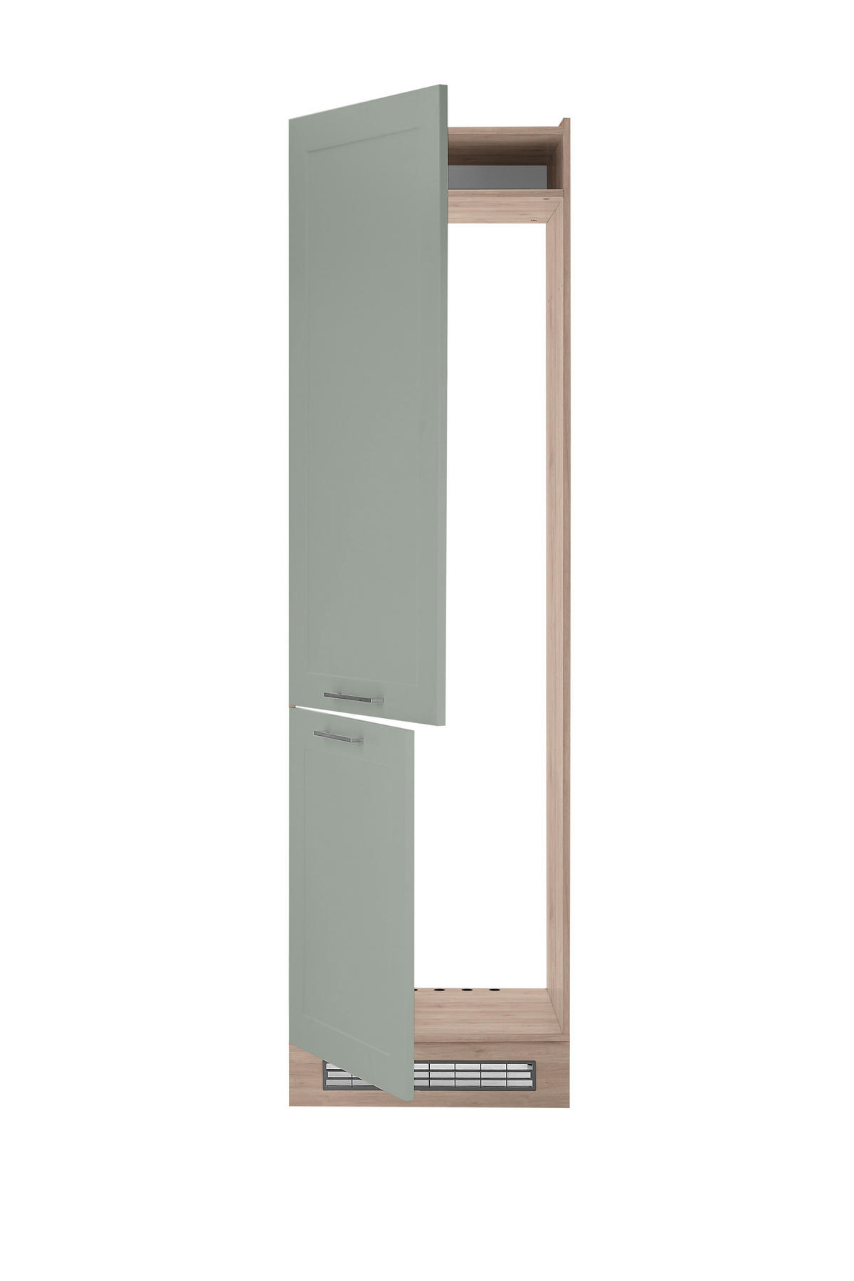 GERÄTEUMBAUSCHRANK 60/211/57 cm  in Eiche San Remo, Grün  - Chromfarben/Eiche San Remo, Design, Holzwerkstoff/Metall (60/211/57cm) - MID.YOU