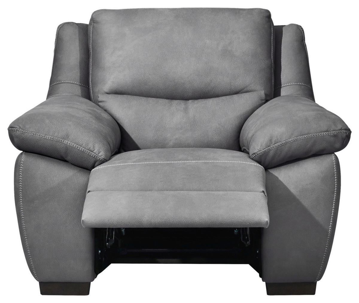 SESSEL in Webstoff Grau  - Wengefarben/Weiß, KONVENTIONELL, Holz/Textil (119/96-157/99cm) - Livetastic