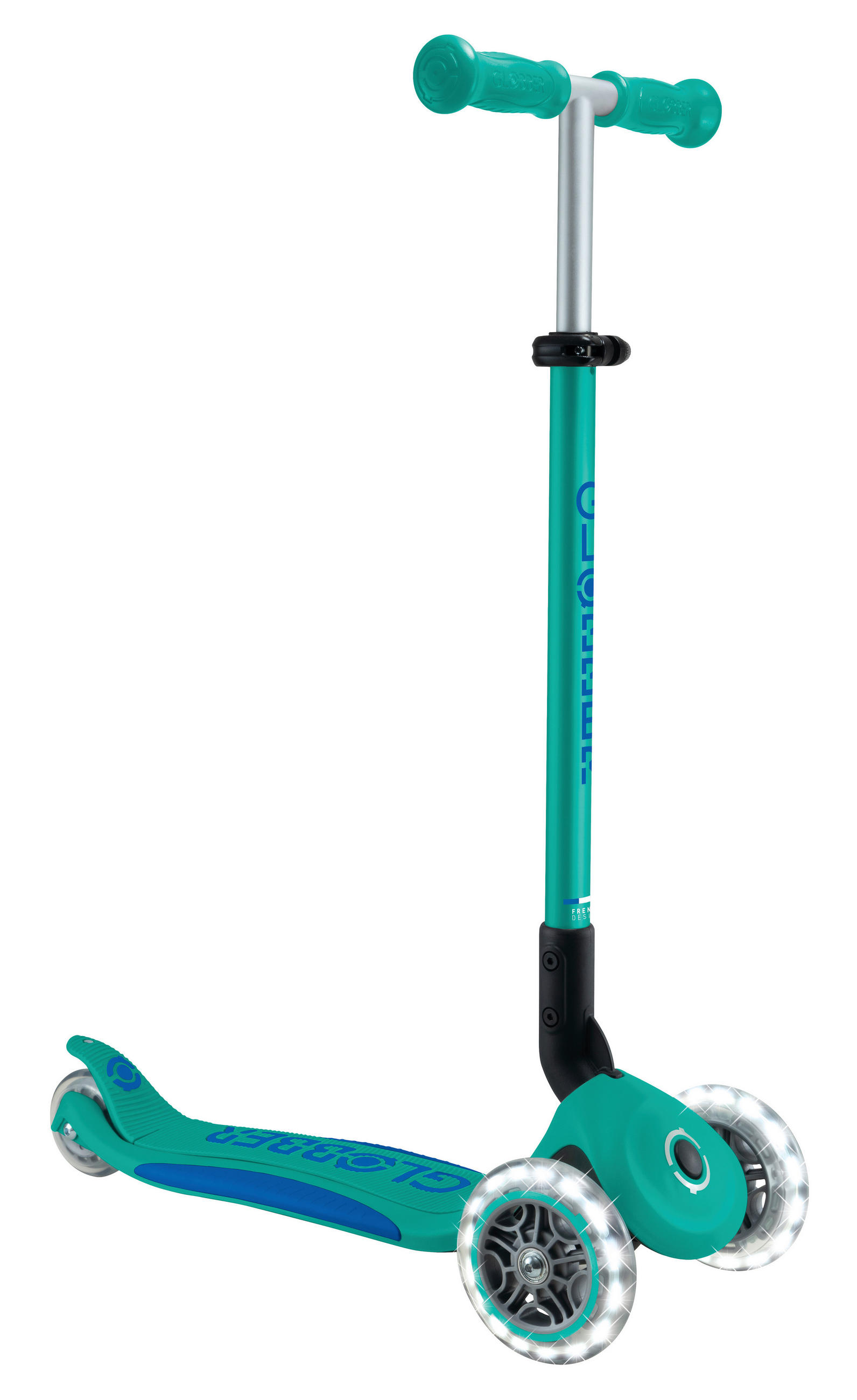 KINDERSCOOTER ELITE LIGHTS  - Türkis, Basics, Kunststoff (57.5/28/82.5cm) - GLOBBER