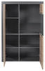 VITRINE Anthrazit, Eiche Artisan  - Anthrazit/Eiche Artisan, Basics, Glas (100/41,60/147cm) - MID.YOU