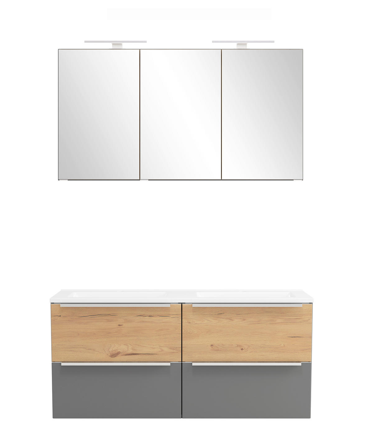 BADEZIMMER  in 120 cm  - Wildeiche/Schwarz, Trend, Glas/Holzwerkstoff (120cm) - Held