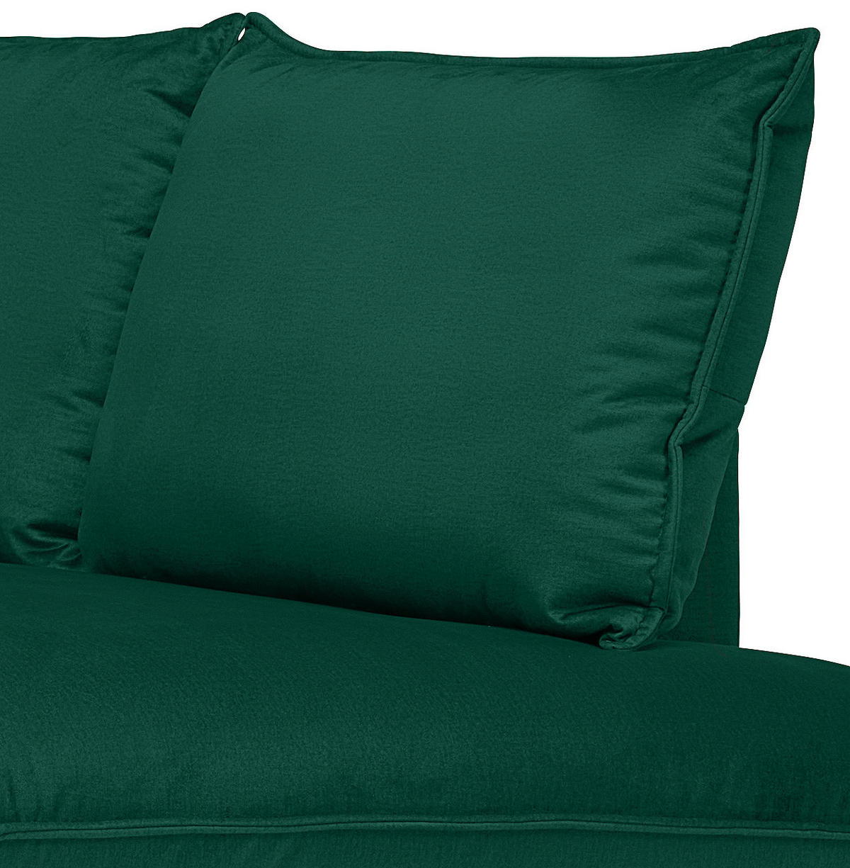 ECKSOFA in Samt Grün  - Schwarz/Grün, Design, Textil/Metall (241/200cm) - Carryhome