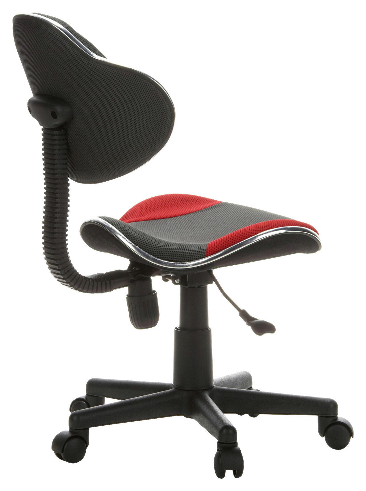 OTOČNÁ ŽIDLE PRO MLÁDEŽ, šedá, červená - šedá/červená, Basics, plast (45/86-101/42cm) - MID.YOU