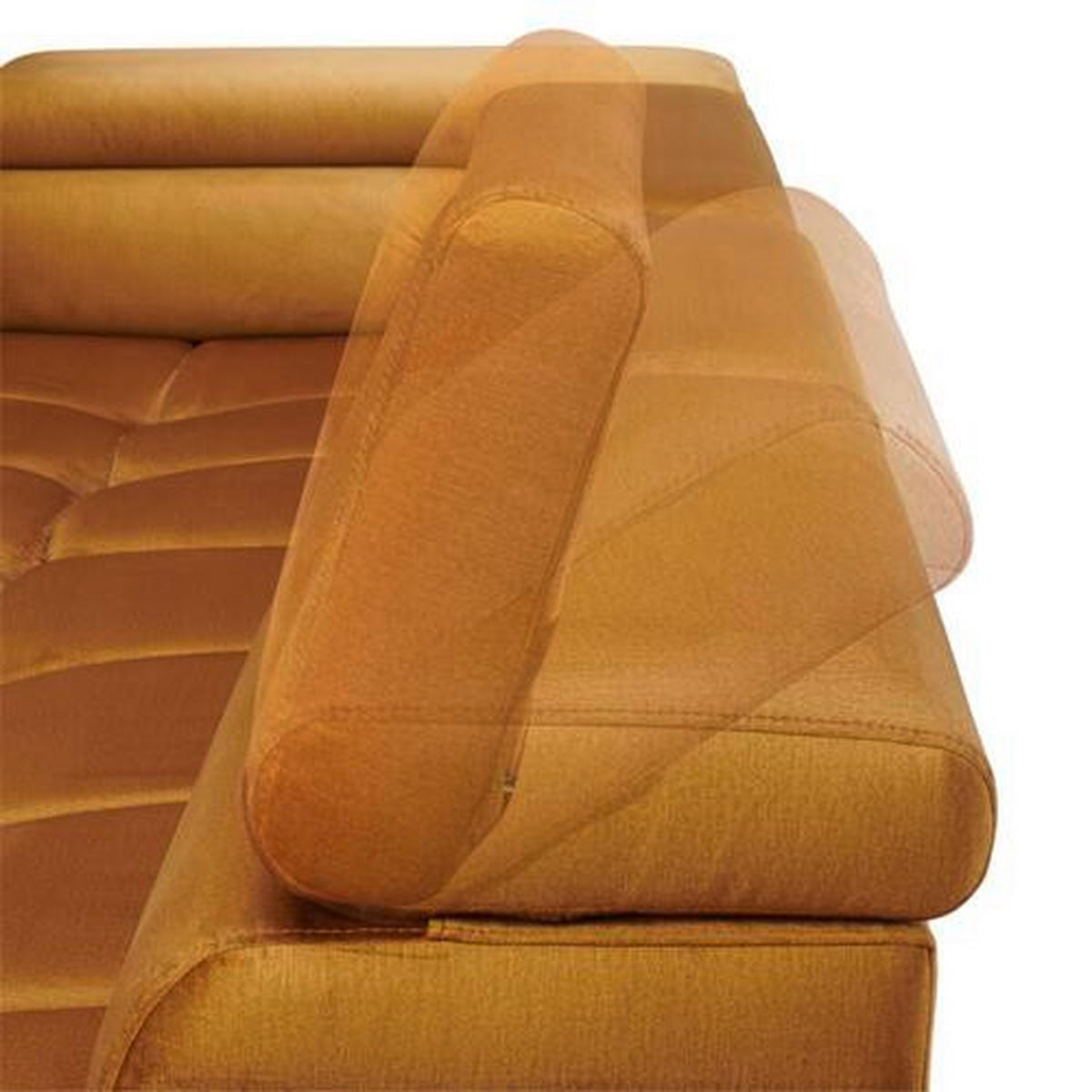 ECKSOFA in Webstoff Currygelb  - Currygelb/Schwarz, Design, Textil/Metall (270/177cm) - Welnova