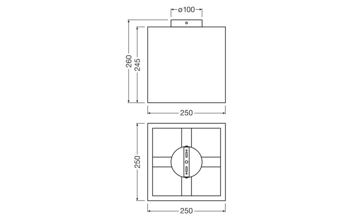 DECKENLEUCHTE    25/25/26 cm  - Natur, Karton/Metall (25/25/26cm) - Osram