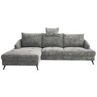 ECKSOFA in Webstoff Dunkelgrau  - Dunkelgrau/Schwarz, Konventionell, Textil/Metall (183/293cm) - Carryhome