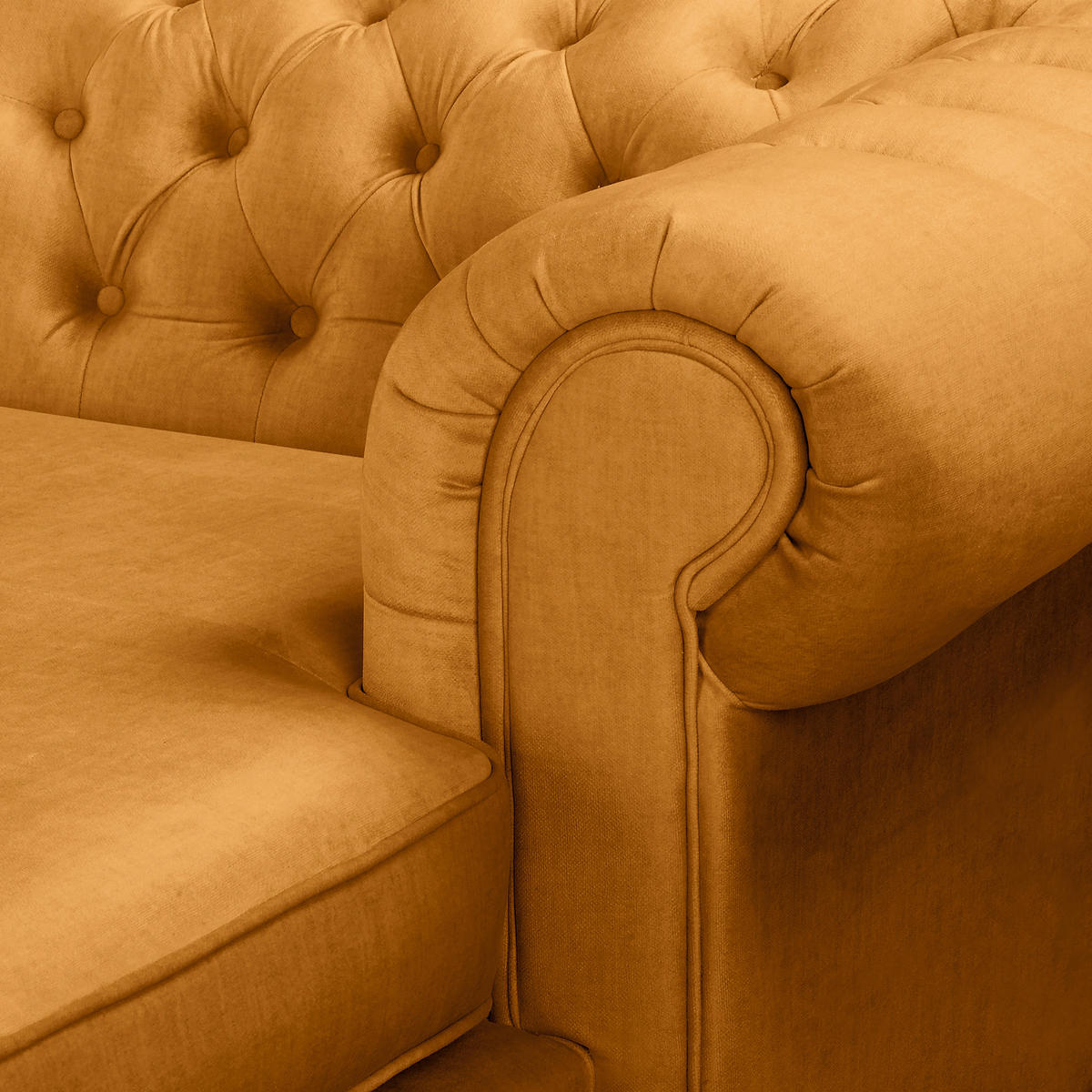 ECKSOFA Laura Bernsteinfarben Mikrofaser  - Bernsteinfarben/Braun, Design, Holz/Textil (284/182cm) - P & B